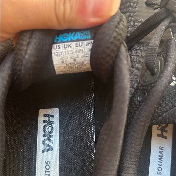Hoka Men's Solimar Black and White Athletic Shoes, 12d ,replacement box - Picture 9 of 11